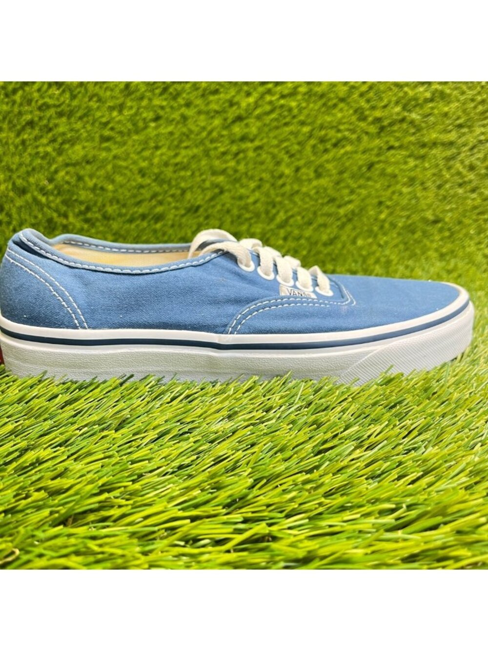 Vans Authentic Low Womens Size 8.5 Blue White Athletic Skateboard Shoes Sneakers